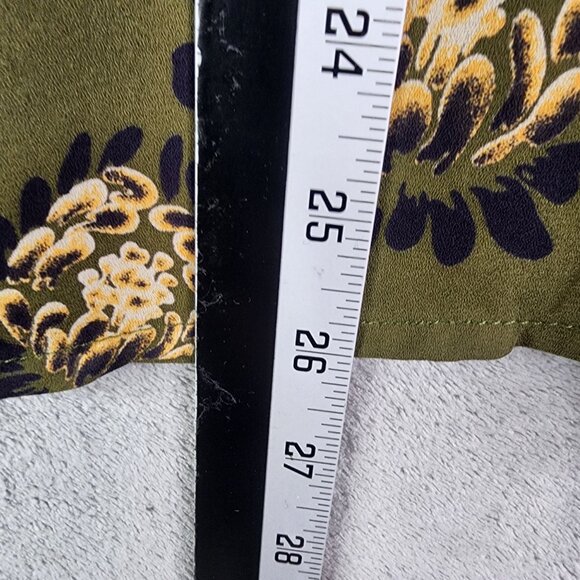 Women's Alice Blue Blouse Top Green & Black Floral Sleeveless V Neck Size M - Picture 8 of 9